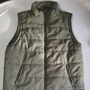 army green mens puffer vest size xxlarge full zip men's vest